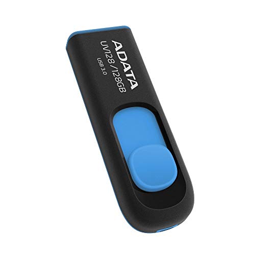 ADATA UV128 128GB USB 3.0 Retractable Capless Flash Drive, Blue (AUV128-128G-RBE) - Image 3