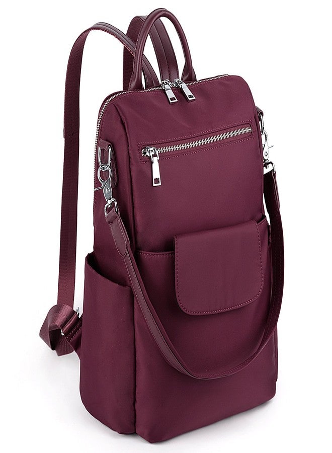 UTO حقيبة ظهر نسائية UTO 3 طرق قماش أكسفورد مقاوم للماء نايلون حقيبة كتف للسيدات حمراء - Image 5
