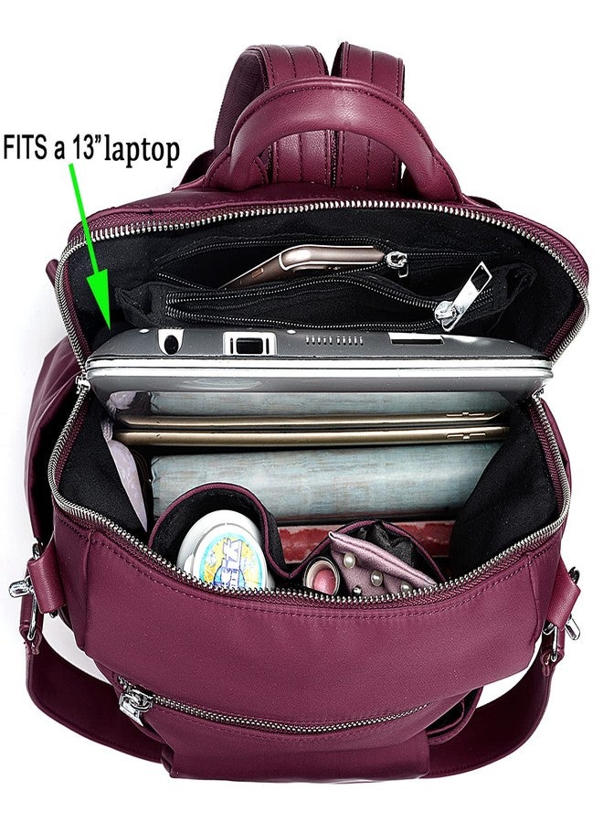 UTO حقيبة ظهر نسائية UTO 3 طرق قماش أكسفورد مقاوم للماء نايلون حقيبة كتف للسيدات حمراء - Image 3