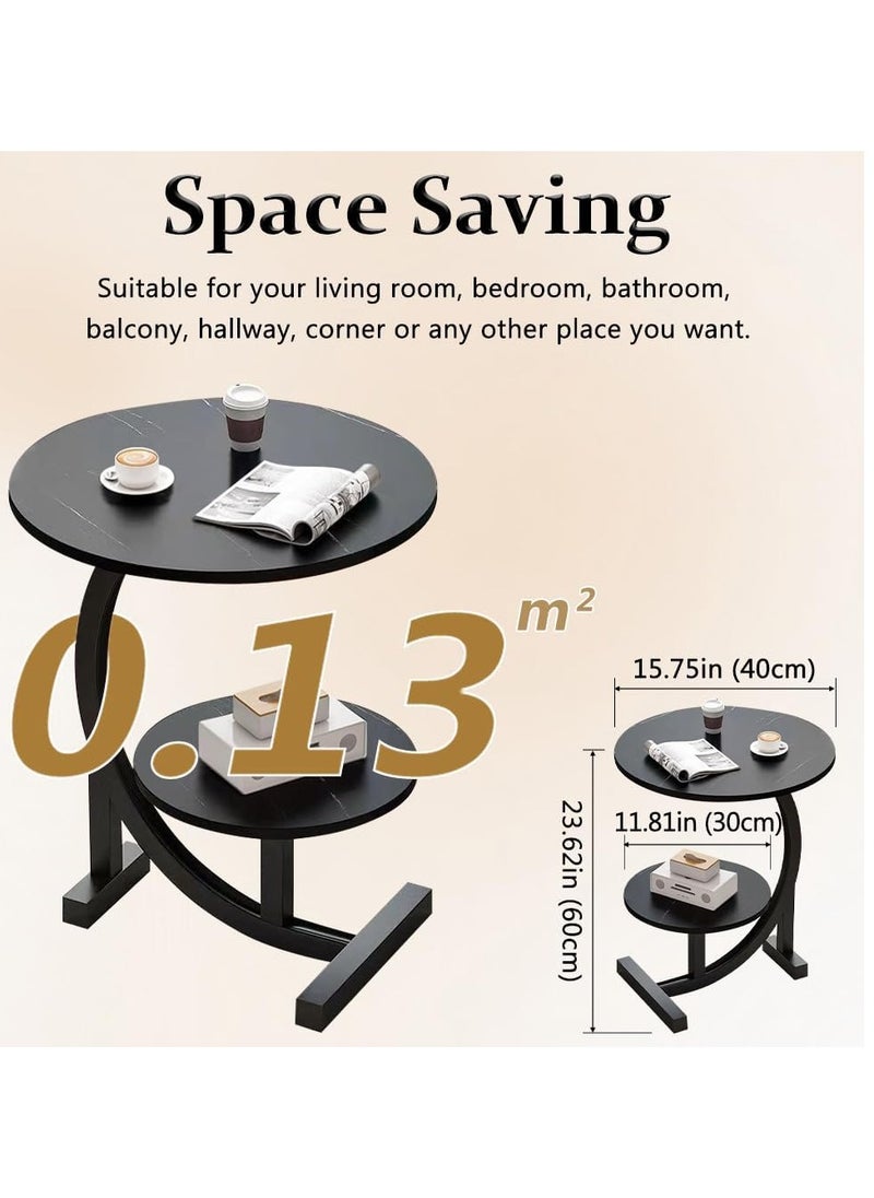 DubaiGallery - 2 layer Side Table Fashion style Coffee Table Tray Table Tray Top / Side Table / Coffee Table Meja Tepi Sofa Meja Kecil - Image 1