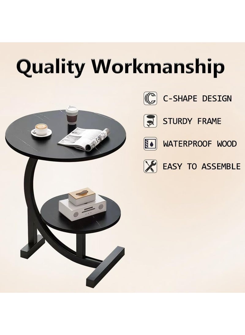 DubaiGallery - 2 layer Side Table Fashion style Coffee Table Tray Table Tray Top / Side Table / Coffee Table Meja Tepi Sofa Meja Kecil - Image 1