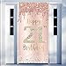 Excelloon Happy 21st Birthday Door Banner Backdrop Decorations for Women Pink Rose Gold 21 Birthday Party Door Cover Sign Supplies 21 Year Old Bday Poster Background Photo Booth Props Decor - Image 3