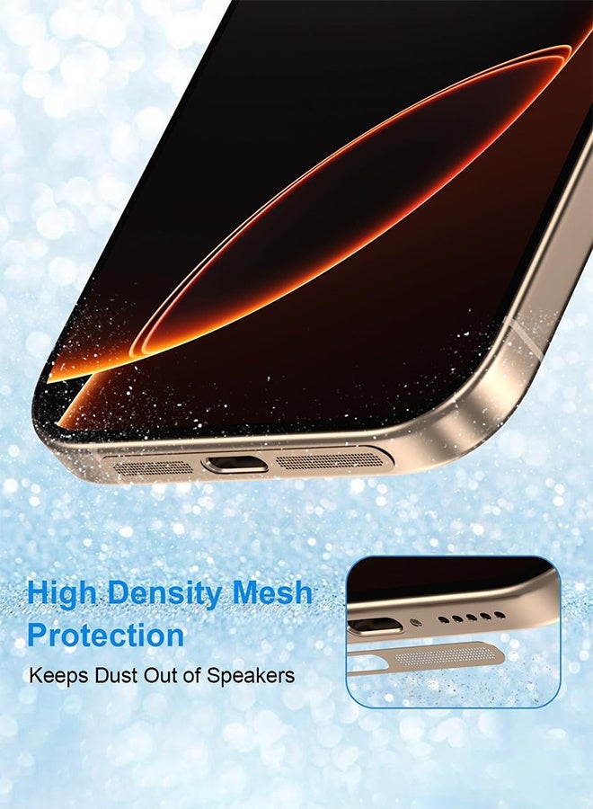 سدادة غبار USB C، غطاء شبكي لمكبر صوت الهاتف ومنفذ مضاد للغبار، ملحقات الهاتف لهاتف iPhone 16/16 Plus/16 Pro/iPhone 15/15 Pro، غطاء غبار لمكبر صوت الهاتف مع فرشاة تنظيف وعبوة كحول للتنظيف (ذهبي) - Image 2
