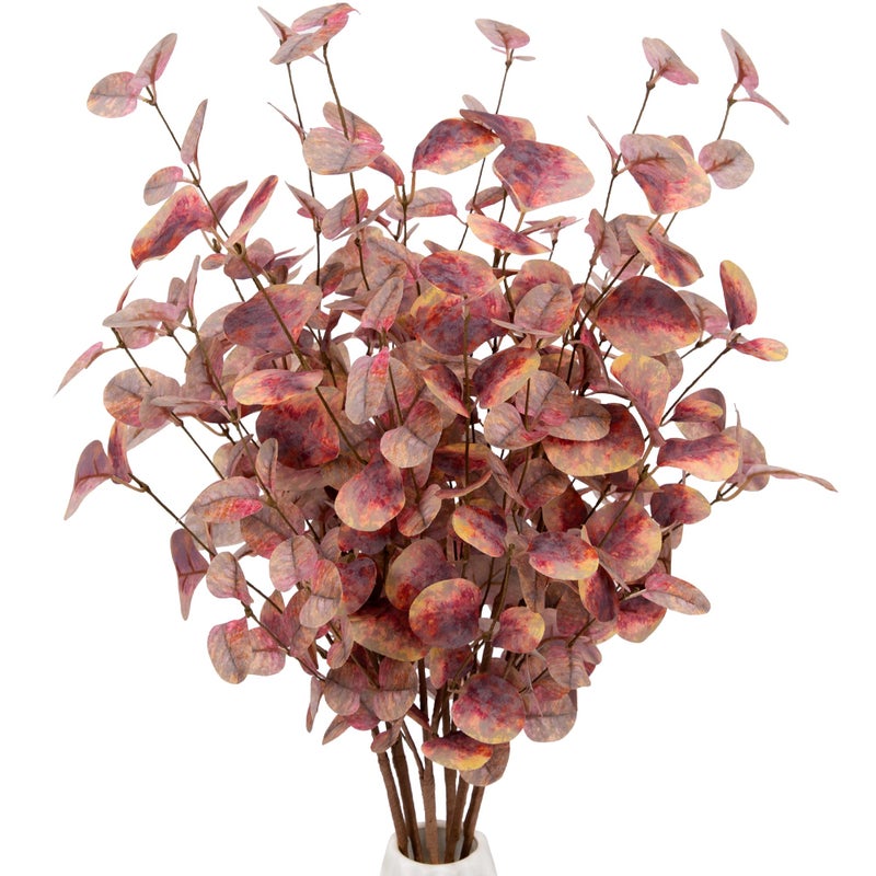 VGIA 6 Pcs Artificial Eucalyptus Stems Eucalyptus Leaves Fall Decorations for Office and Home Artificial Plants for Floral Arrangement
