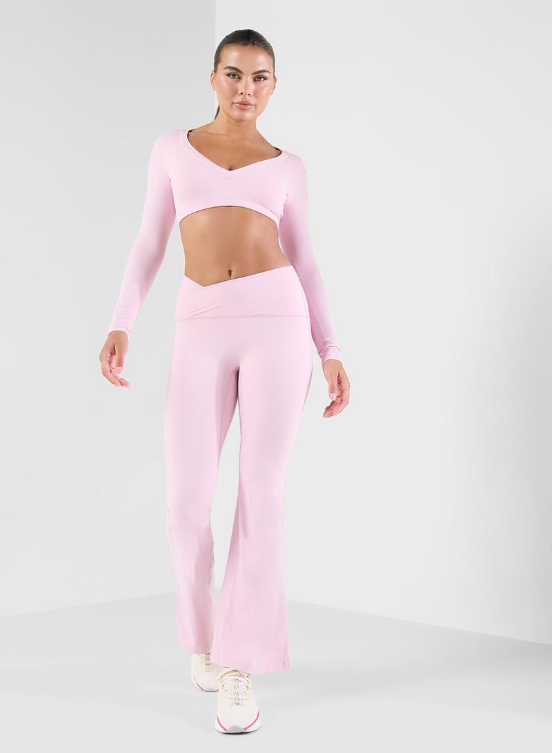 FRWD Wrap Top & Flared Legging Sculpting Set - Image 1