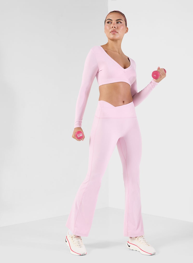 FRWD Wrap Top & Flared Legging Sculpting Set - Image 5