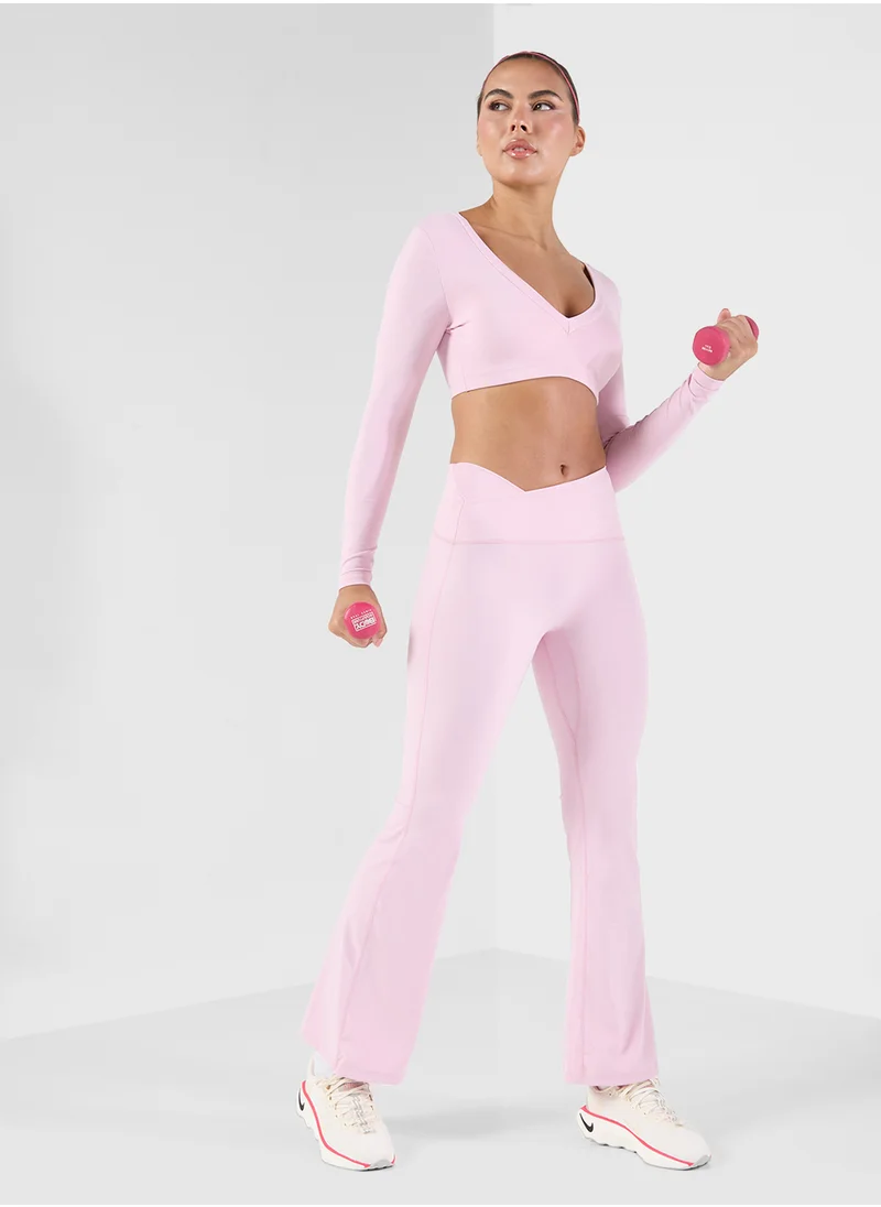 FRWD Wrap Top & Flared Legging Sculpting Set