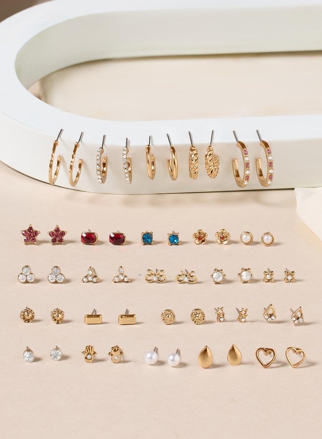 Zaveri Pearls مجموعة أقراط زافيري بيرلز المكونة من 25 قطعة، متعددة الألوان، بتصميم عصري بسيط وأنيق للنساء - ZPFK22227 - Image 2