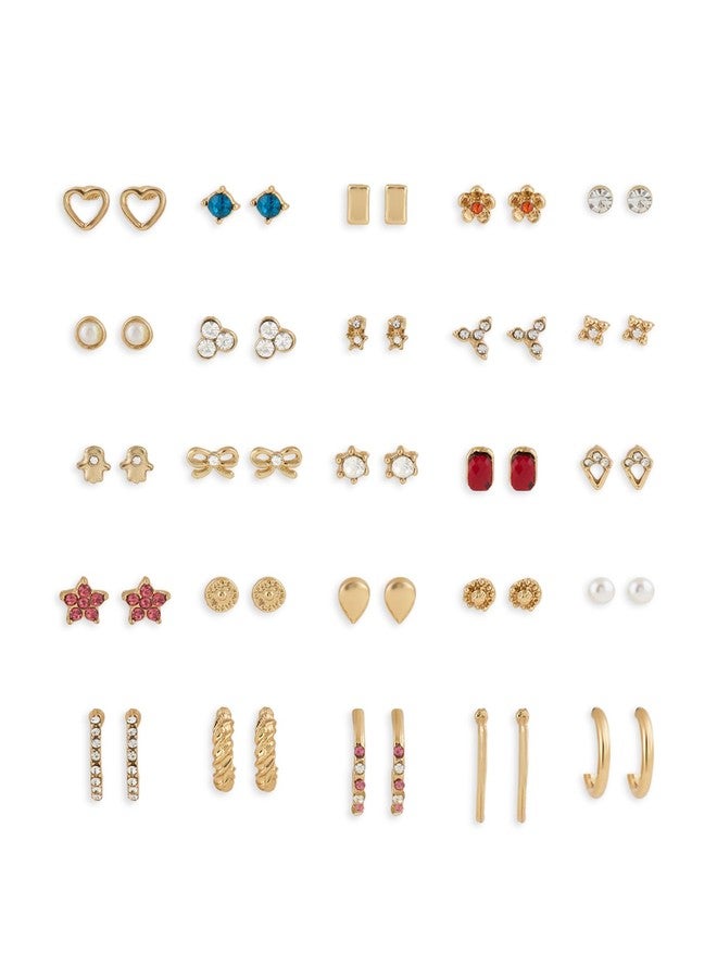 Zaveri Pearls مجموعة أقراط زافيري بيرلز المكونة من 25 قطعة، متعددة الألوان، بتصميم عصري بسيط وأنيق للنساء - ZPFK22227 - Image 1