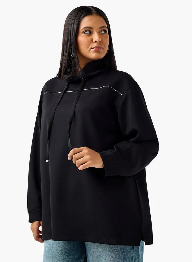 Ulla Popken Ulla Popken Relaxed Fit Sweatshirt with Embellishment