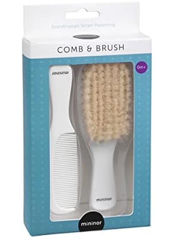 Mininor 10804 Comb And Brush 0 Months Plus White - Image 2