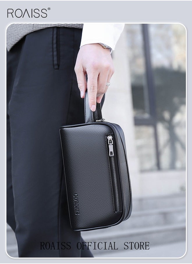 Men's Clutch Simple Casual Bag Made of Soft Premium Leather for Business Retro Trend Handbag Upgraded Version Large Capacity Mobile Phone Bag with Multiple Card Slots Black - pzsku/Z18990060EB34BE3709A0Z/45/_/1702444303/2a86bed3-a7e3-4ea9-9ddd-30f34cb64efe