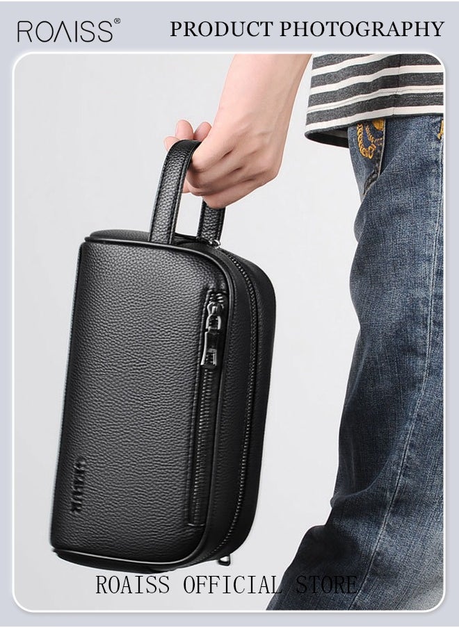 Men's Clutch Simple Casual Bag Made of Soft Premium Leather for Business Retro Trend Handbag Upgraded Version Large Capacity Mobile Phone Bag with Multiple Card Slots Black - pzsku/Z18990060EB34BE3709A0Z/45/_/1702444305/a8c00cbe-e37e-4384-bf3b-6a2bd3990f1a