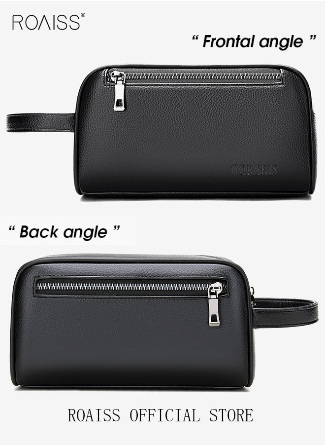 Men's Clutch Simple Casual Bag Made of Soft Premium Leather for Business Retro Trend Handbag Upgraded Version Large Capacity Mobile Phone Bag with Multiple Card Slots Black - pzsku/Z18990060EB34BE3709A0Z/45/_/1702444323/8d8d0d56-c351-4d25-ac2c-320af9f0cde2