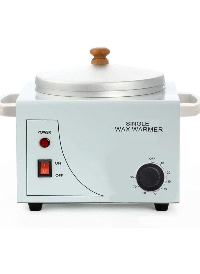 SINGLE - Single Wax Heater Machine Hair Removal, Waxing Kit Wax Warmer for Body Hair Removal with 600ml Dark Honey Wax, 100 Pcs Wax Paper Strip and 10 Pcs Wood Spatula - Image 1