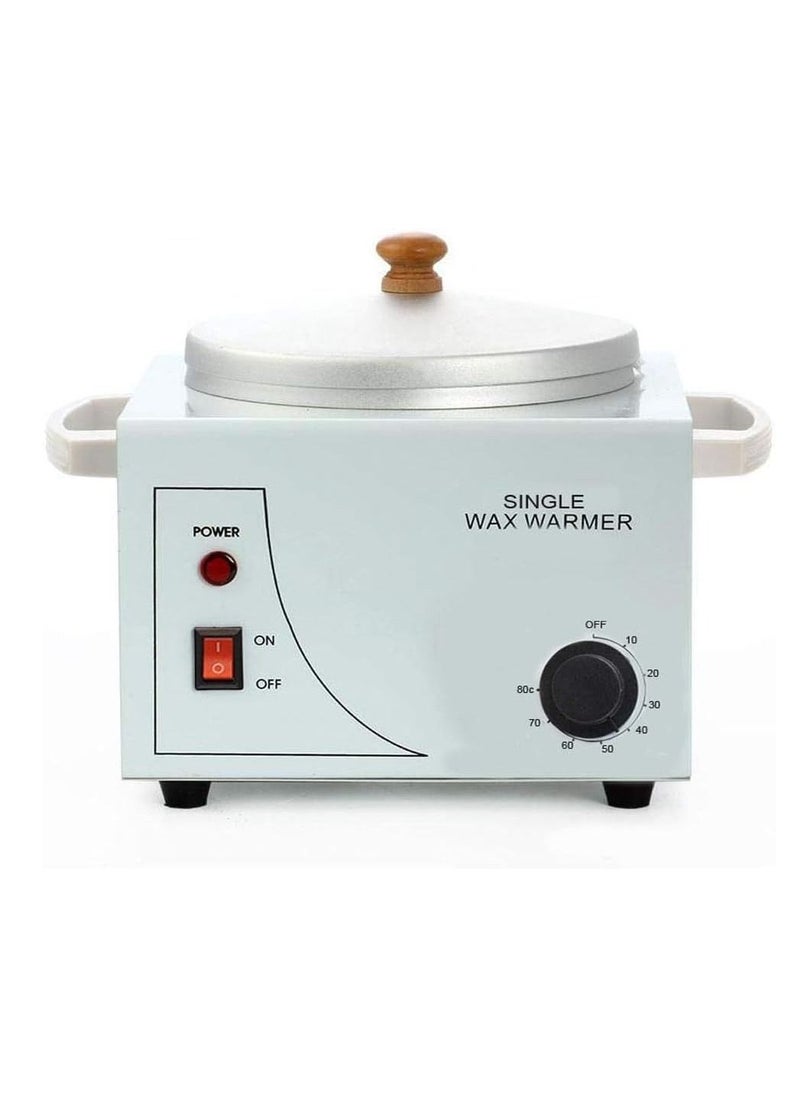 SINGLE - Single Wax Heater Machine Hair Removal, Waxing Kit Wax Warmer for Body Hair Removal with 600ml Dark Honey Wax, 100 Pcs Wax Paper Strip and 10 Pcs Wood Spatula - Image 1
