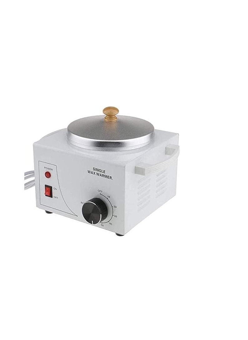 SINGLE - Single Wax Heater Machine Hair Removal, Waxing Kit Wax Warmer for Body Hair Removal with 600ml Dark Honey Wax, 100 Pcs Wax Paper Strip and 10 Pcs Wood Spatula - Image 1