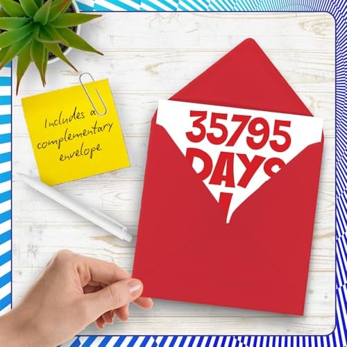 Stuff4 98th Birthday Card for Men Women Him Her - 35795 Days Old - Funny Adult Ninety-Eight Ninety-Eighth Happy Birthday Card for Grandma Grandpa Gran Mom Dad, 5.7 x 5.7 Inch Humor Joke Greeting Cards - Image 5