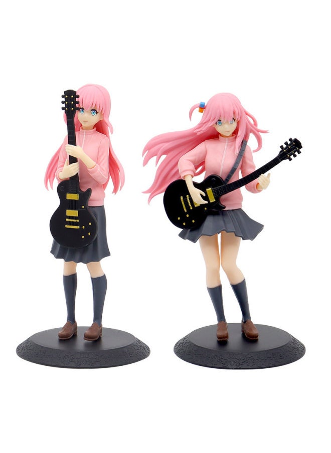 Generic - Lonely Rock Guitar Standing Posture Goto Solo Boqi Sauce Secondary Dimension Beautiful Girl Anime Trendy Play Model Ornaments-Colour:15cm Small Size Randomly Packed In 1 Bag [please Click *2 Times For The Complete Set] - Image 1