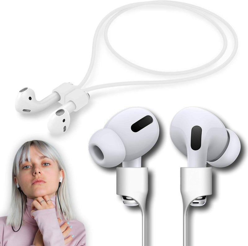 cobcobb Ultra Strong Magnetic Airpod Pro Strap Anti-Lost Cord Sports Lanyard Compatible with Airpods 3rd 2nd Generation Pro 3 2 1 (White) - Image 1