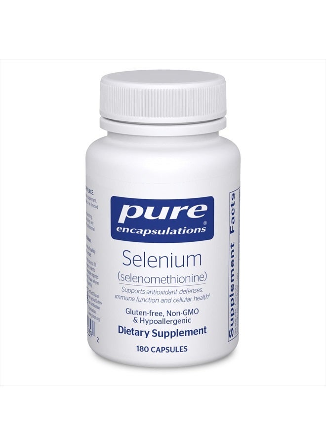 Pure Encapsulations Selenium - 200 mcg - for Healthy Cellular Function, Immune System & Antioxidant Defenses - Mineral Supplement - Vegan & Gluten Free - 180 Capsules - Image 1