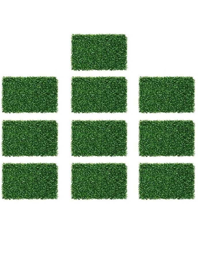 HOME TASTE TOMSUN 10 Pcs Artificial Grass Wall Decor Boxwood Panels Realistic Green Plants for Indoor/Outdoor Home Villa Garden Decoration Privacy Screen Lawn Wall Floor Decor  - Image 1