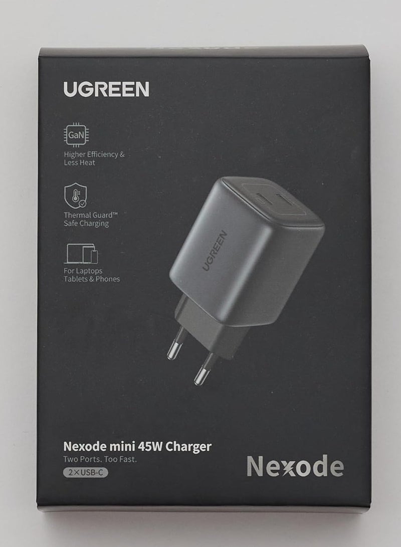 Ugreen 45W Gan Fast Charger with Compact & Foldable Design,  Dual USB-C PD Gan Fast Charger 45w for iPhone 16/15/14 Series, Samsung S23,S24 MacBook Air, Pixelbook, iPad Pro, & More - Image 5