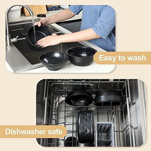 RORBAM Microwave Ramen Cooker,Ramen Bowl Set,Microwave Noodle Bowl With Chopsticks and Spoon, College Dorm Room Essentials for Girls for Boys, Apartment Essentials, BPA-Free. (black) … - Image 5