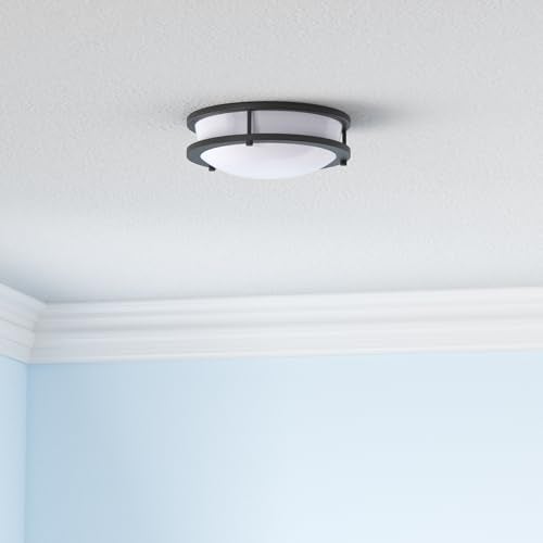 hykolity 10 inch Flush Mount LED Ceiling Light Fixture, 17W 1100lm, 2700K/3000K/3500K/4000K/5000K Adjustable Ceiling Lights, Oil Rubbed Bronze Saturn Dimmable Lighting for Hallway Bathroom or Kitchen - Image 2