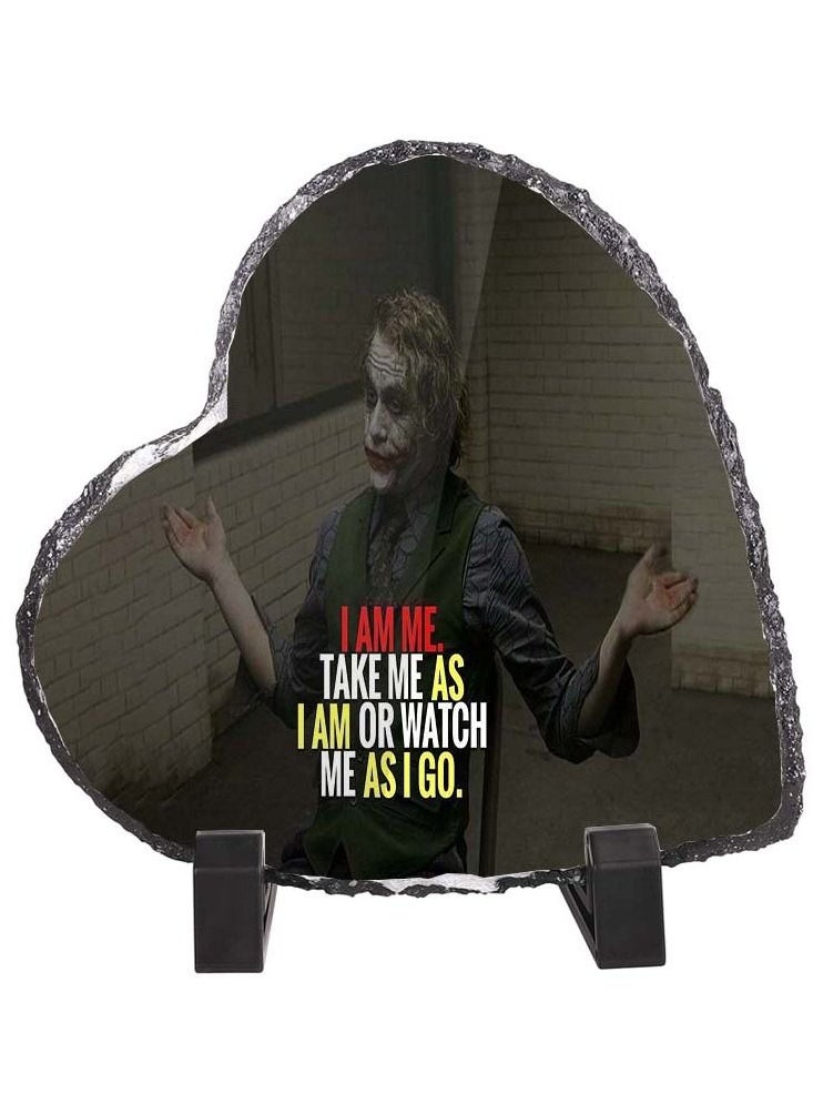 Service Zone - Protective Printed Heart Shape Marble Photo Frame for Table Top I am Me Take Me As I am Or Watch Me As I Go - Image 1