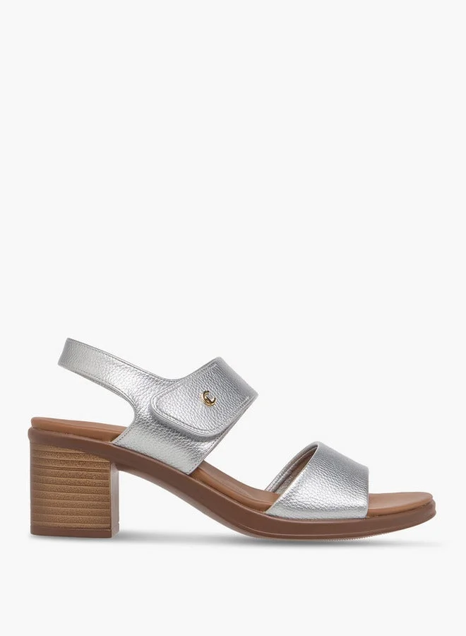 Le Confort Solid Block Heel Sandals with Hook and Loop Closure