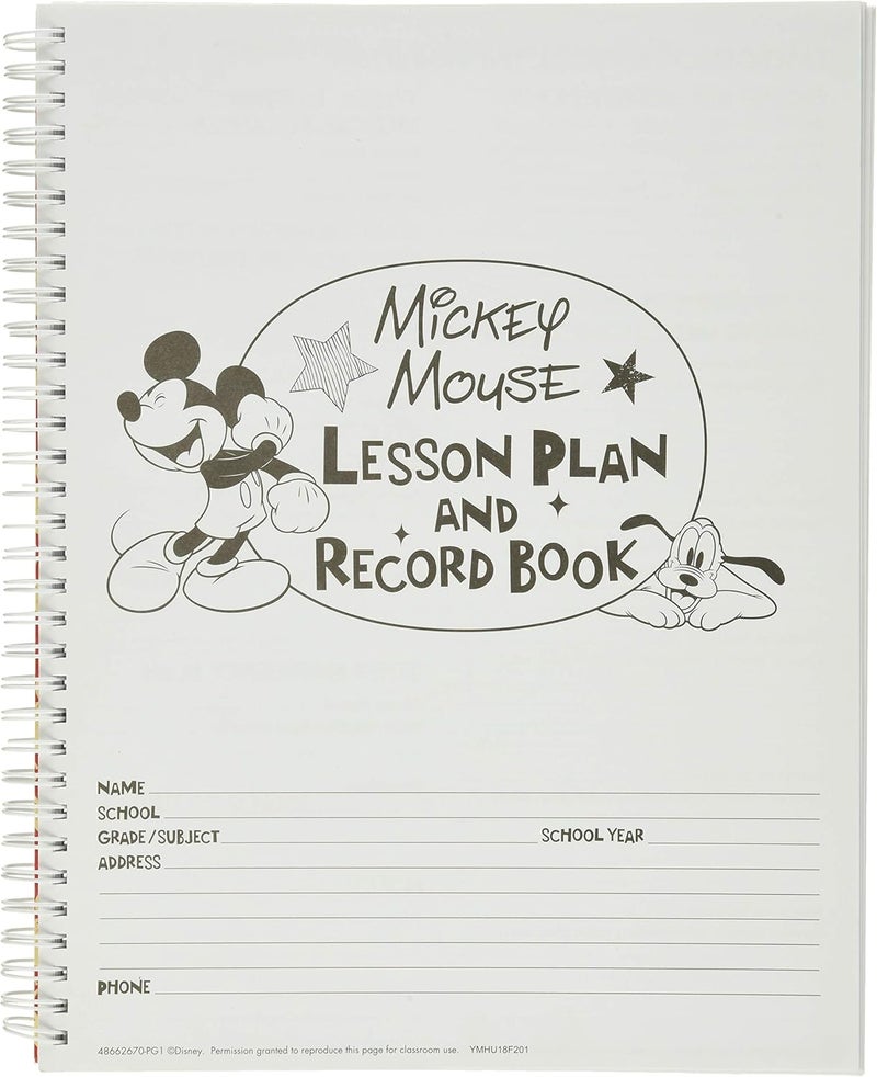 EUREKA Mickey Mouse Back to School Classroom Supplies Record and Lesson Plan Book for Teachers, 8.5'' x 11'', 40 Weeks - Image 3