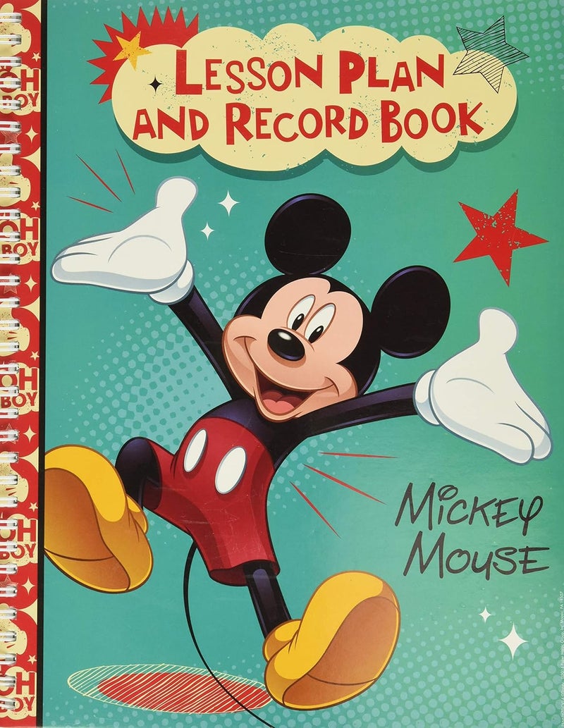 EUREKA Mickey Mouse Back to School Classroom Supplies Record and Lesson Plan Book for Teachers, 8.5'' x 11'', 40 Weeks - Image 1