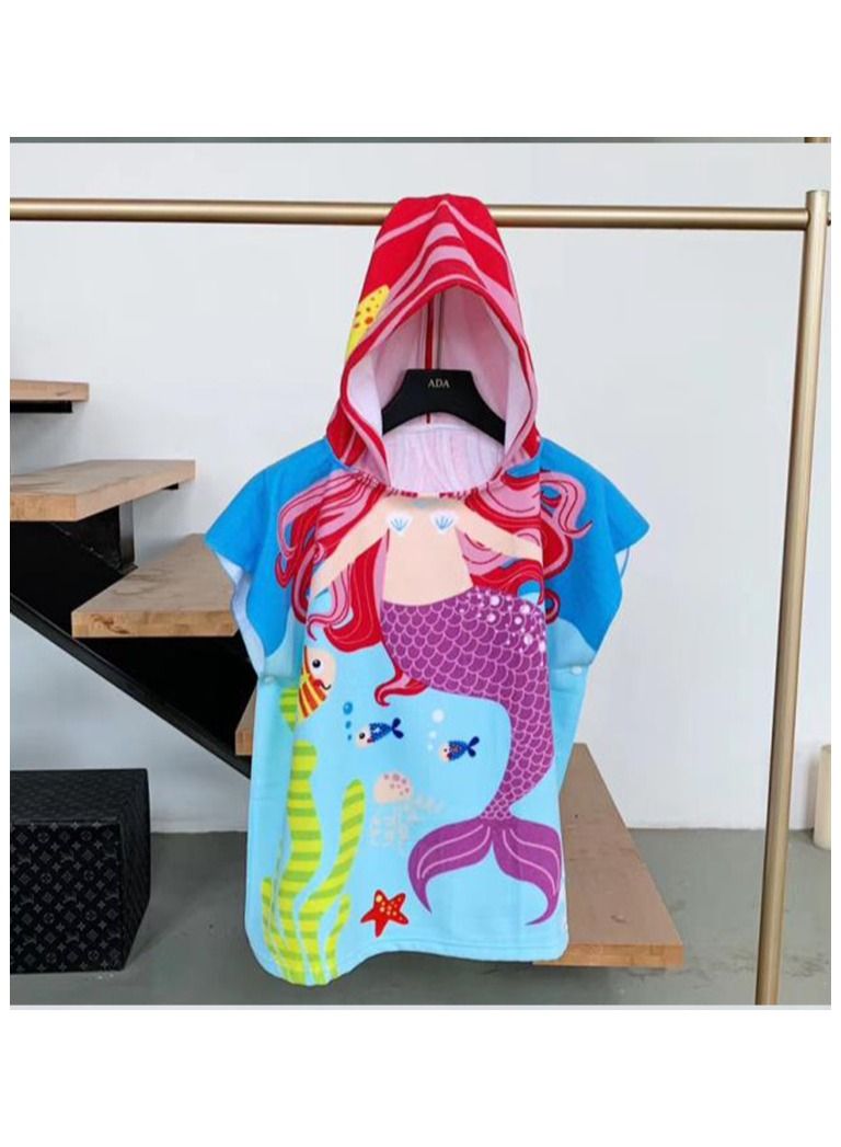 Loquat Cartoon Printed With Hood Fine Fiber Cloaks Bath Towels