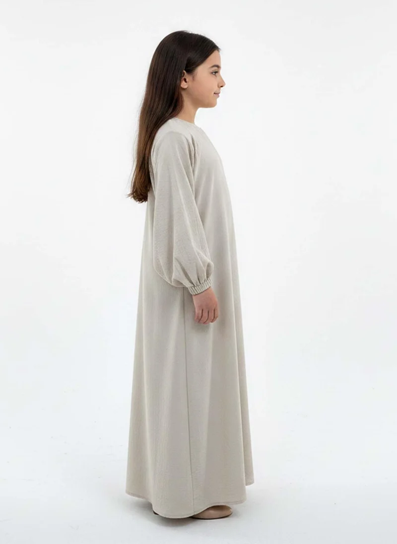 أم سكوير فاشن Kids Harir Maqsood Prayer Abaya I Beige