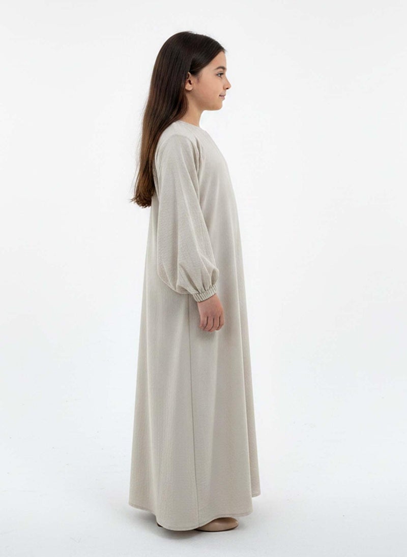 MSquare Fashion Kids Harir Maqsood Prayer Abaya I Beige - Image 2