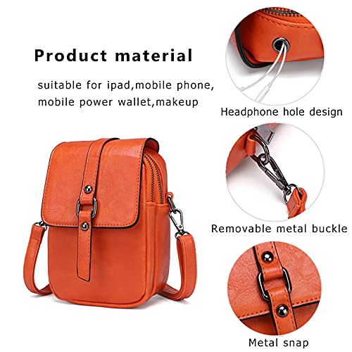 My Friday myfriday Vintage Crossbody Phone Bag for Women, Small Leather Shoulder Purse and Handbag with Tassel&Rivet Decoration - Image 4