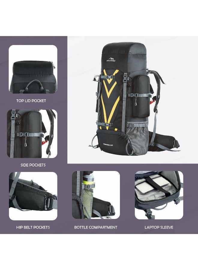 TRAWOC VORTEX 60 Ltr Travel Backpack Hiking Trekking Bag Rucksack Bag for Men & Women - Image 4