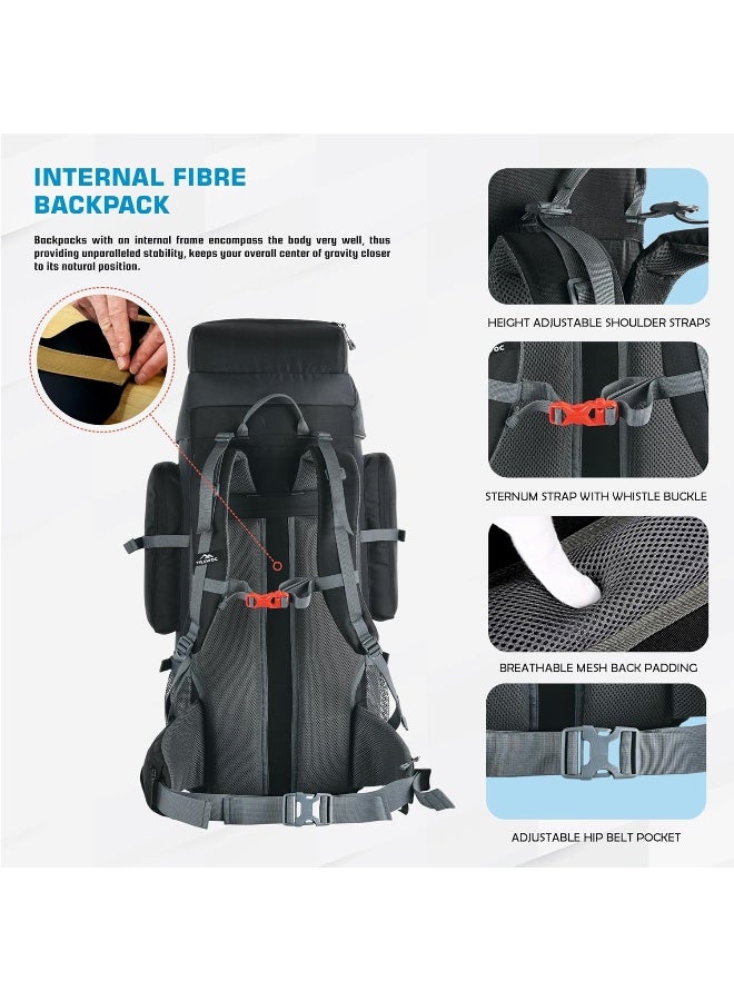 TRAWOC VORTEX 60 Ltr Travel Backpack Hiking Trekking Bag Rucksack Bag for Men & Women - Image 2