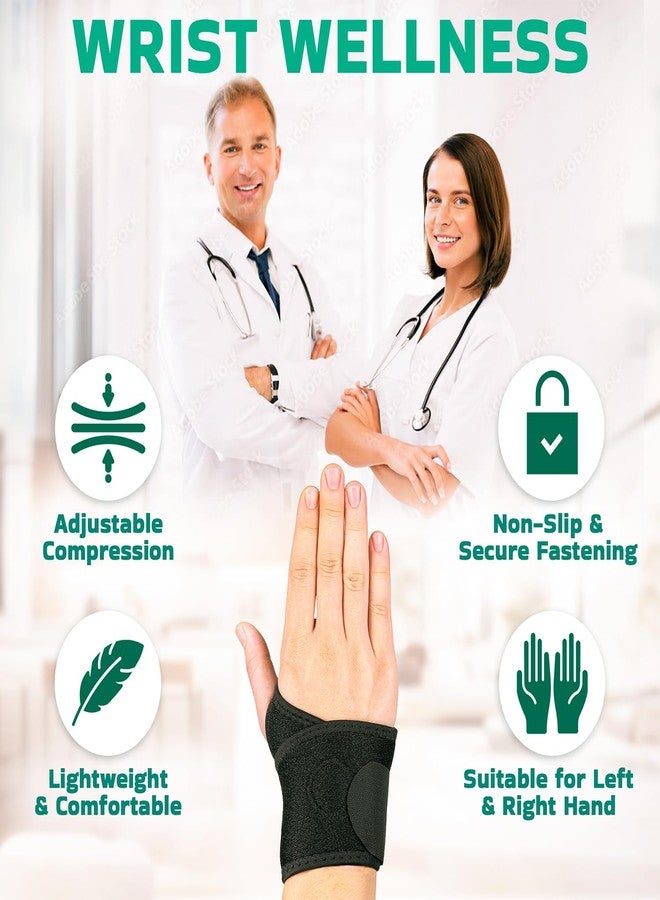 Potency أربطة معصم قابلة للتعديل من بوتينسي - أربطة معصم لتخفيف آلام متلازمة النفق الرسغي والتهاب المفاصل والتهاب الأوتار - دعامة معصم رياضية للياقة البدنية ورفع الأثقال والتهاب الأوتار ومتلازمة النفق الرسغي (اليد اليسرى) - Image 2