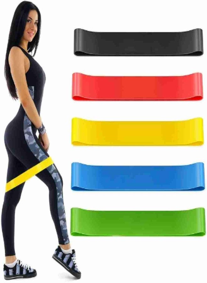 Vuvail Mini Loop Resistance Band|Toning Home Gym Exercise and Stretch|Latex Band with Carry Bag|for HIPS Arms and Legs|Theraband for Men and Women|Multicolor with Different Levels|Pack of 5 pcs - Image 4