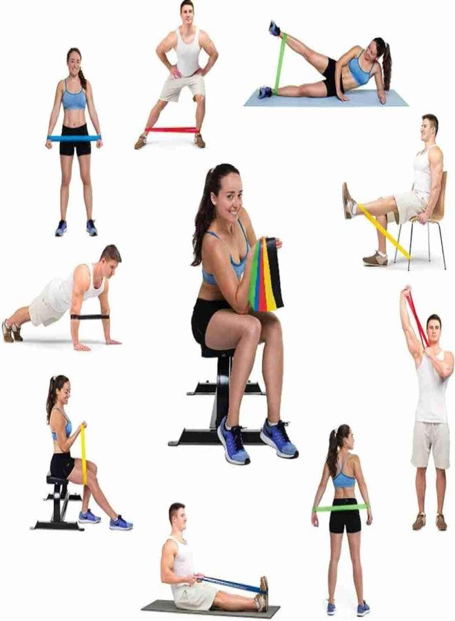 Vuvail Mini Loop Resistance Band|Toning Home Gym Exercise and Stretch|Latex Band with Carry Bag|for HIPS Arms and Legs|Theraband for Men and Women|Multicolor with Different Levels|Pack of 5 pcs - Image 3