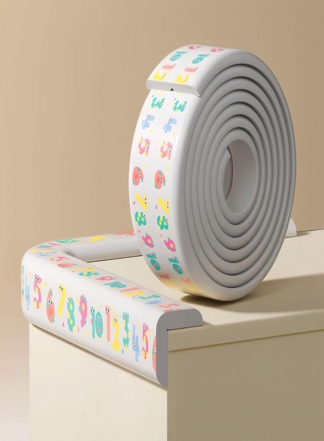 Agabani Baby Proofing Printed Flat Edge Protector 2M Soft Foam Anti-Collision Safety Strip for Table,Desk & Furniture Corners Self-Adhesive Shock Absorbent Edge Guard for Kids (Grey,Numbers Design) - Image 1
