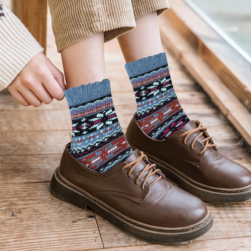 MORECOO Socks for Women - Christmas Gifts for Women - Stocking Stuffers - Thick Wool Soft Warm Cozy Crew Womens Socks - Image 2