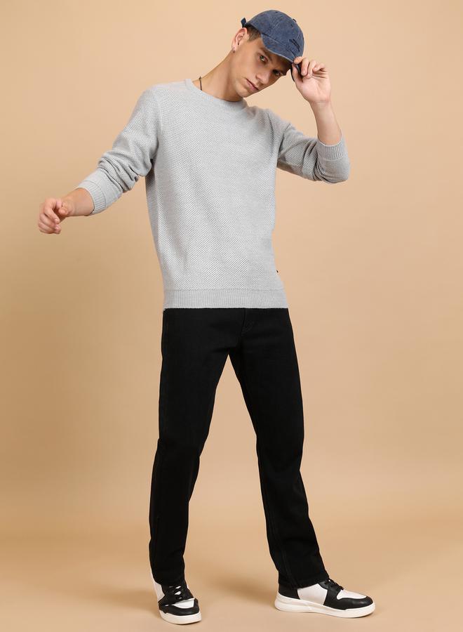 HIGHLANDER Textured Knit Round Neck Sweater - Image 4