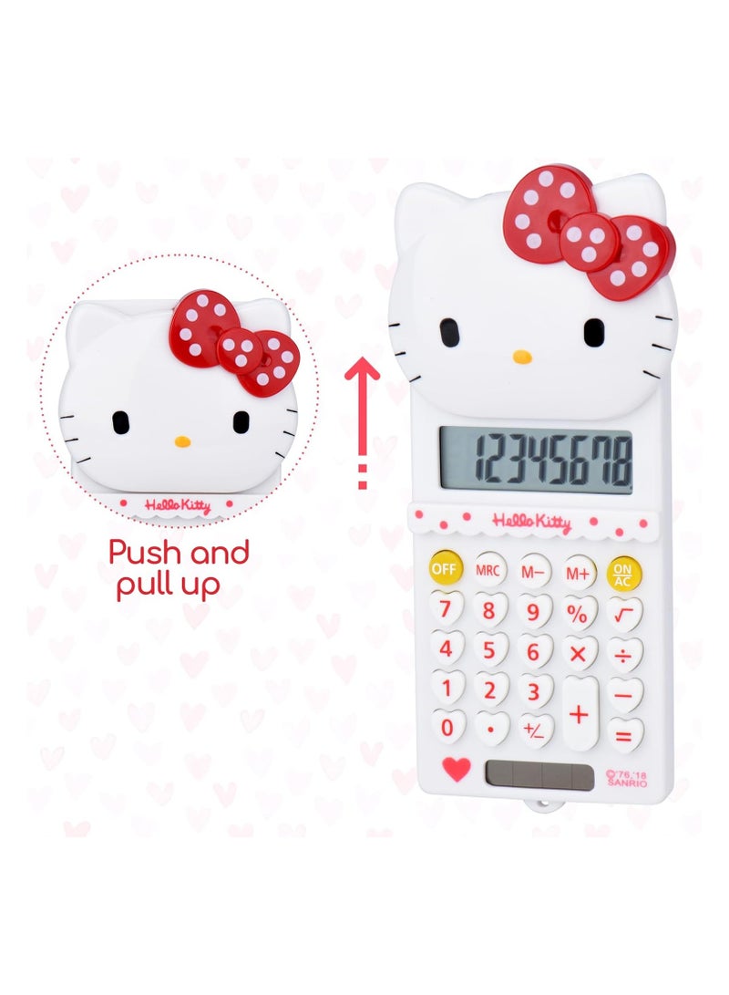 Cute hello Kitty calculator, 5.9 * 2.6 inches, powered by battery (included) 8-digit LCD display, kids calculator, school calculator, mini calculator, cartoon calculator, handheld calculator - Image 2