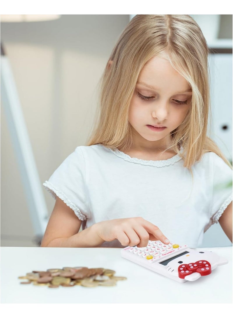 Cute hello Kitty calculator, 5.9 * 2.6 inches, powered by battery (included) 8-digit LCD display, kids calculator, school calculator, mini calculator, cartoon calculator, handheld calculator - Image 4