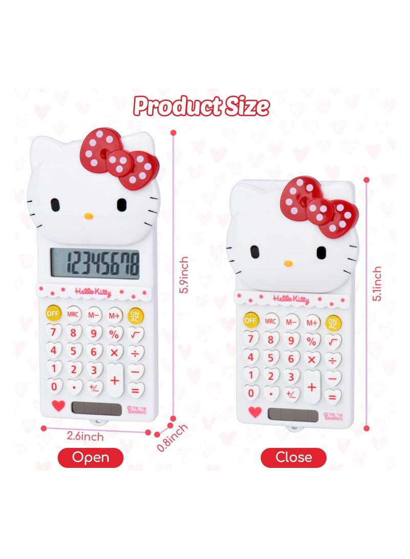 Cute hello Kitty calculator, 5.9 * 2.6 inches, powered by battery (included) 8-digit LCD display, kids calculator, school calculator, mini calculator, cartoon calculator, handheld calculator - Image 5