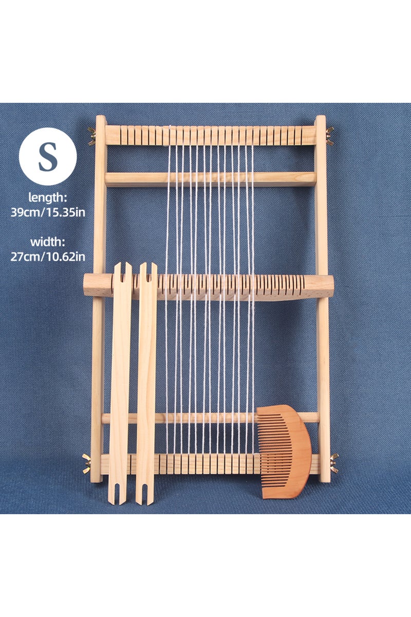 erorex Loom-S QJH Wooden Multi-Craft Weaving Loom 19.6"L x 15.3"W Warp Frame Loom Heddle Bar for Weave Bo