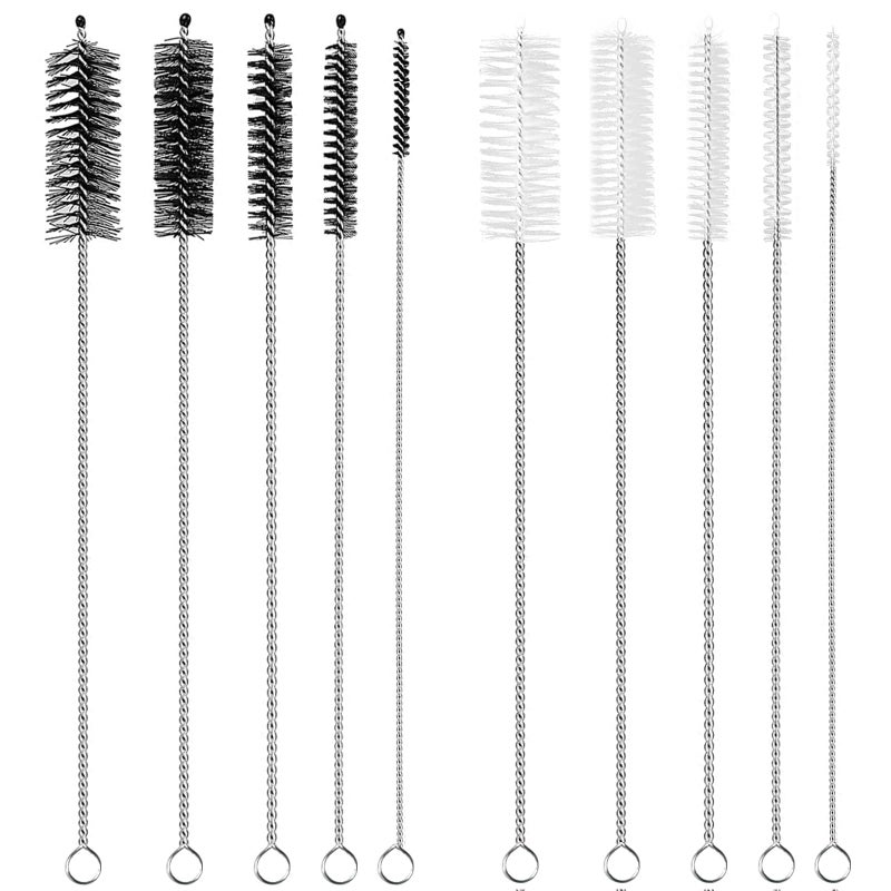 Straw Cleaner Brush Extra Long 12 inch 10 PCS Straw Cleaner Brush Bristles Diameter 48101216mm for Cleaning Straws Pipe Sippy Cup and Bottle